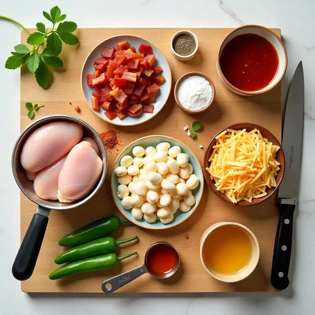 Ingredients for Crack Chicken Chili on Stove