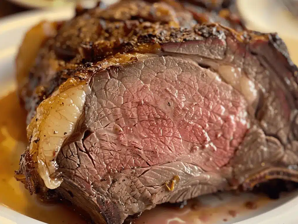 Standing rib roast no peek with a crispy crust, juicy interior, and rich seasoning.