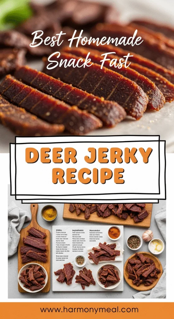 Deer jerky recipe close-up showing savory texture and vibrant colors