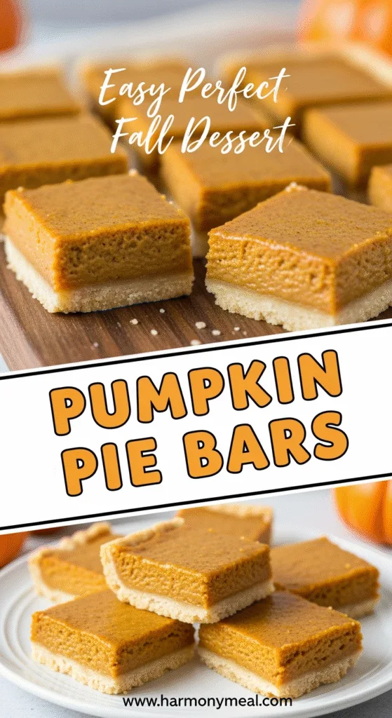 Moist pumpkin pie bars with spiced filling and buttery shortbread crust.