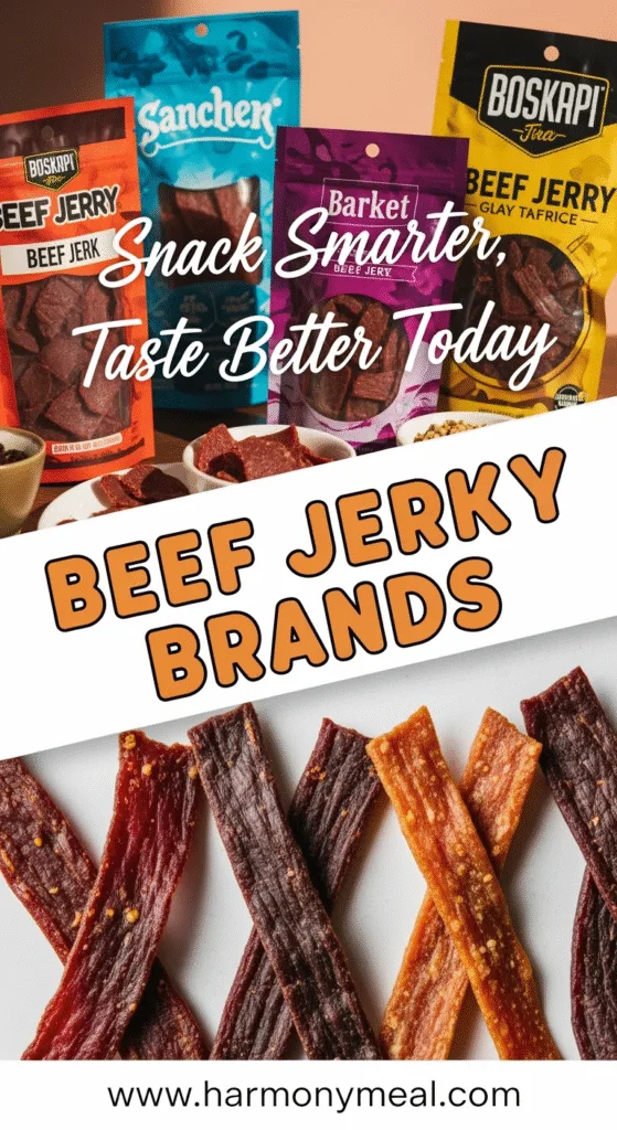 Vibrant beef jerky brands showcase quality snack variety close-up photography