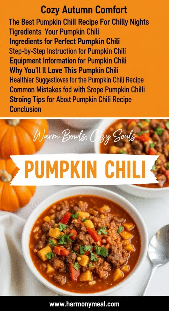 Vibrant pumpkin chili recipe with cozy autumn flavors and perfect textures