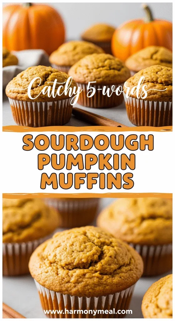 Sourdough pumpkin muffins with vibrant texture and cozy autumn colors