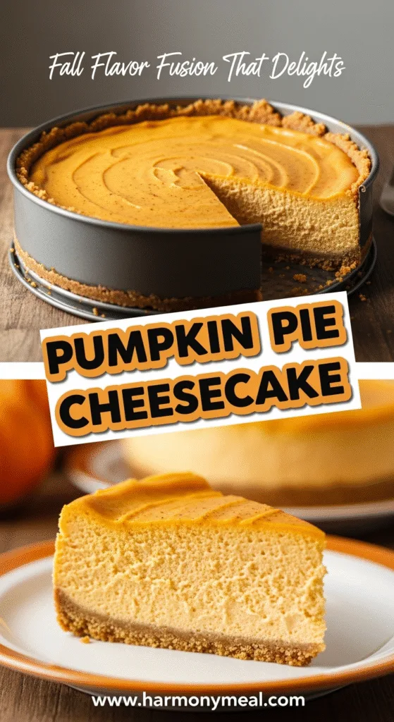 Vibrant pumpkin pie cheesecake in springform pan with creamy filling textures