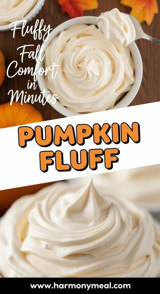 Creamy pumpkin fluff dessert with airy texture and vibrant autumn styling