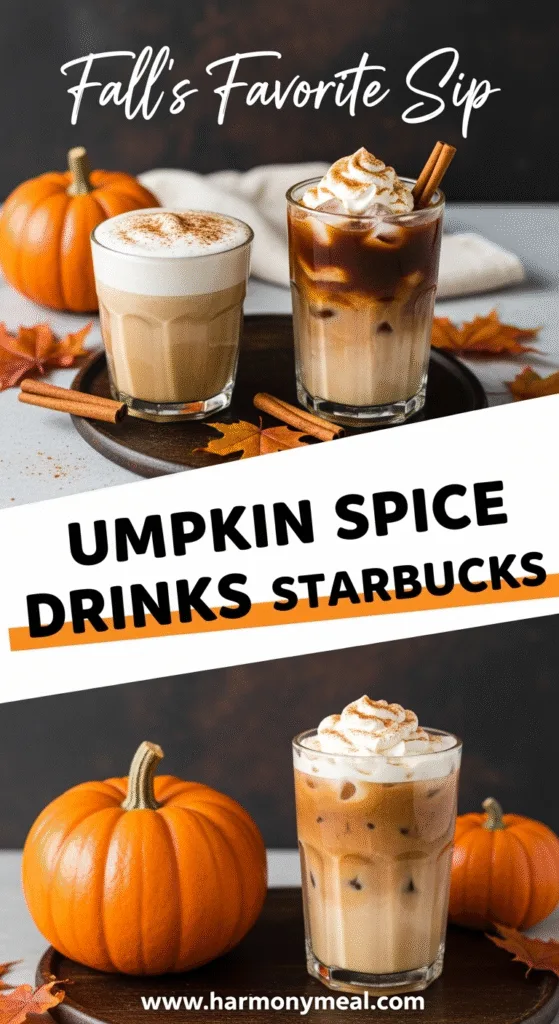 Pumpkin spice drinks Starbucks photo showcasing latte and cold brew beverages