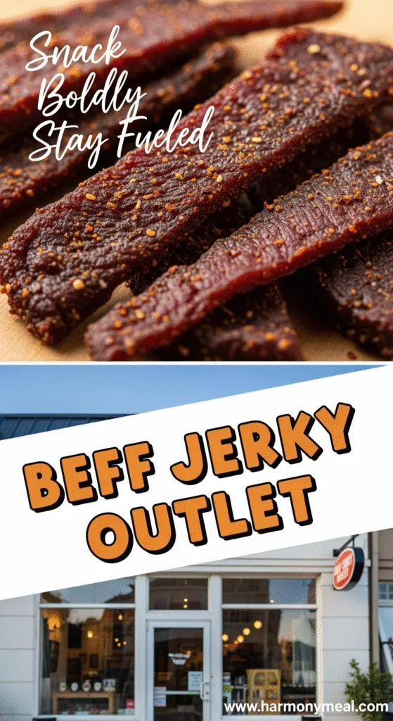 Homemade beef jerky recipe with savory strips and inviting storefront image