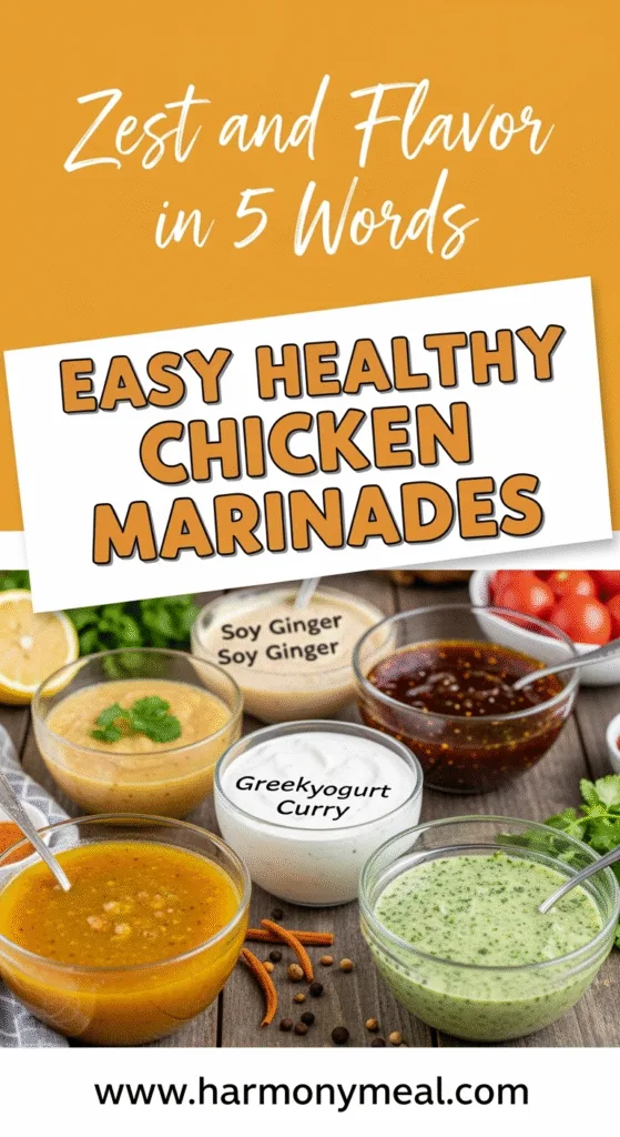 Easy healthy chicken marinades featuring vibrant fresh ingredients close-up