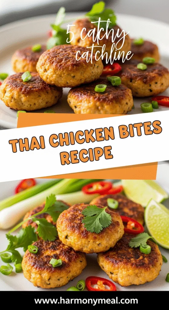 Thai Chicken Bites recipe with vibrant colors and fresh garnishes close-up