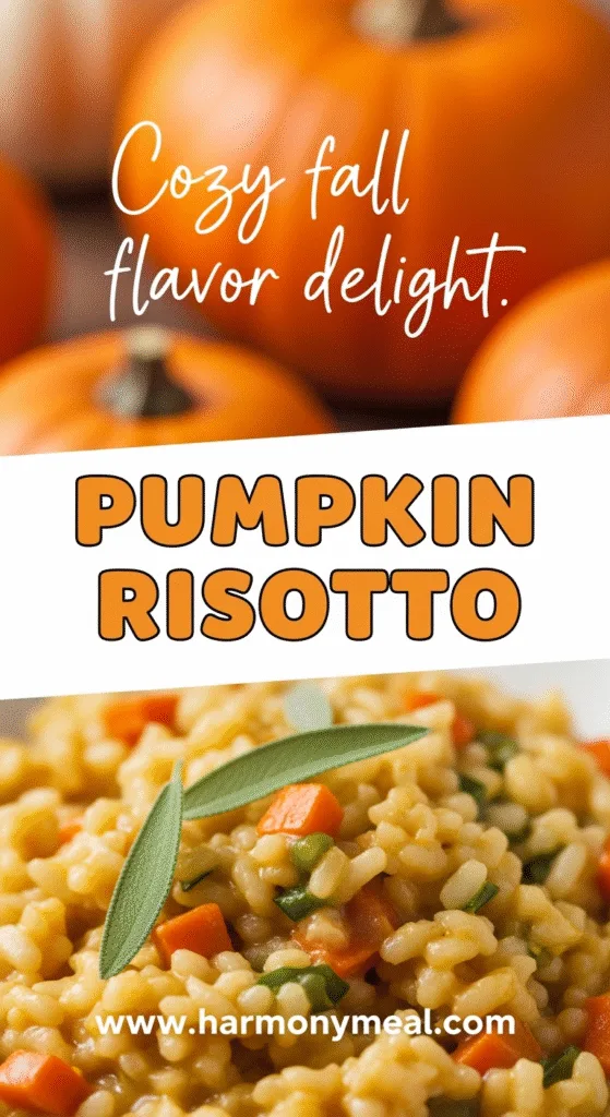Creamy pumpkin risotto with vibrant autumn colors and cozy flavors