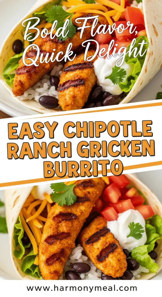 Easy Chipotle Ranch Grilled Chicken Burrito with fresh vibrant ingredients photo