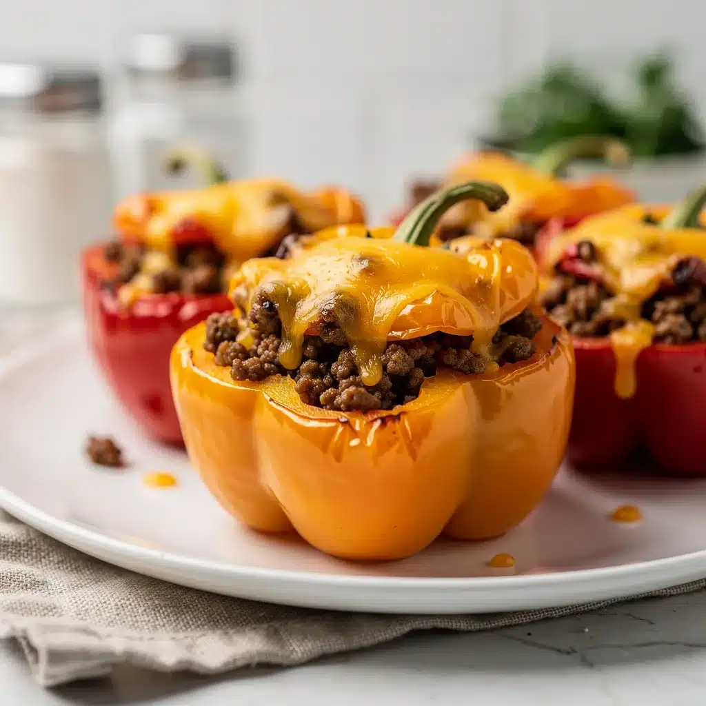 Ingredients for Cheesy Ground Beef Stuffed Peppers