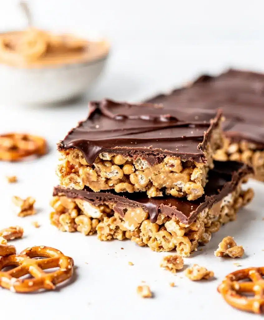 Easy Super Bowl desserts like peanut butter bars and apple hand pies on a wooden platter.