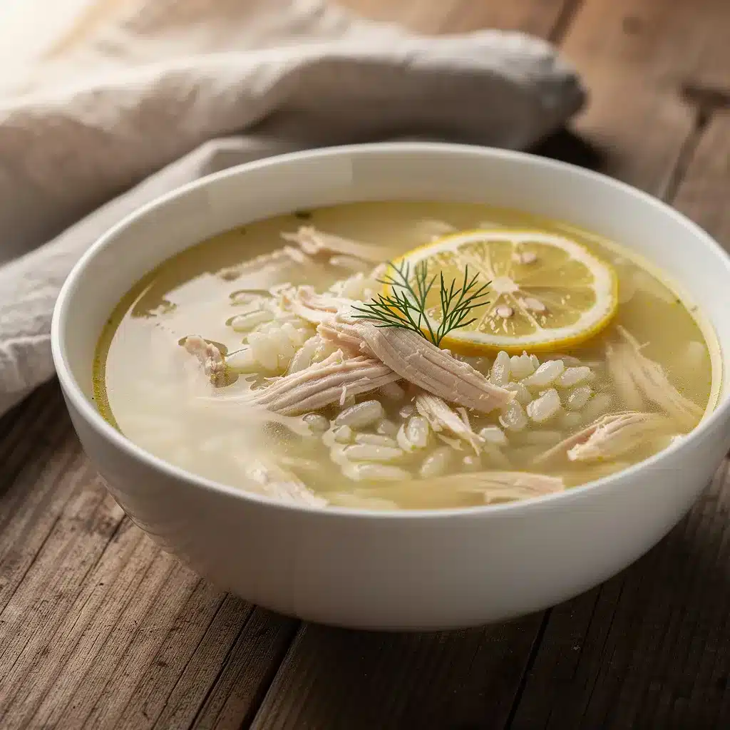 Ingredients for Greek Avgolemono Soup