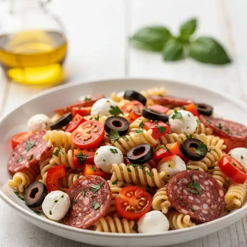 Ingredients for Italian Pasta Salad with Salami
