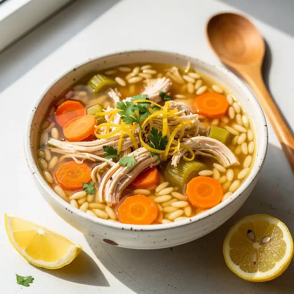 Ingredients for Lemon Chicken Orzo Soup