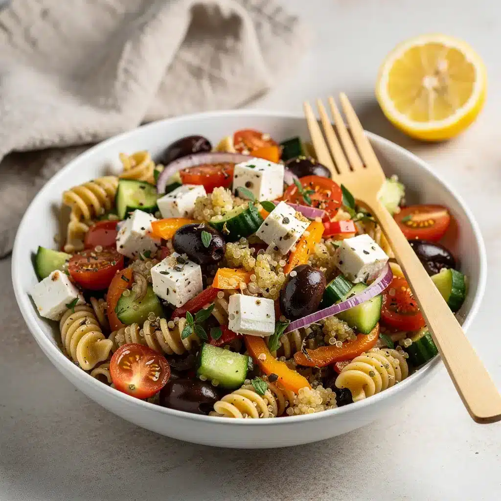 Ingredients for Mediterranean Quinoa Pasta Salad