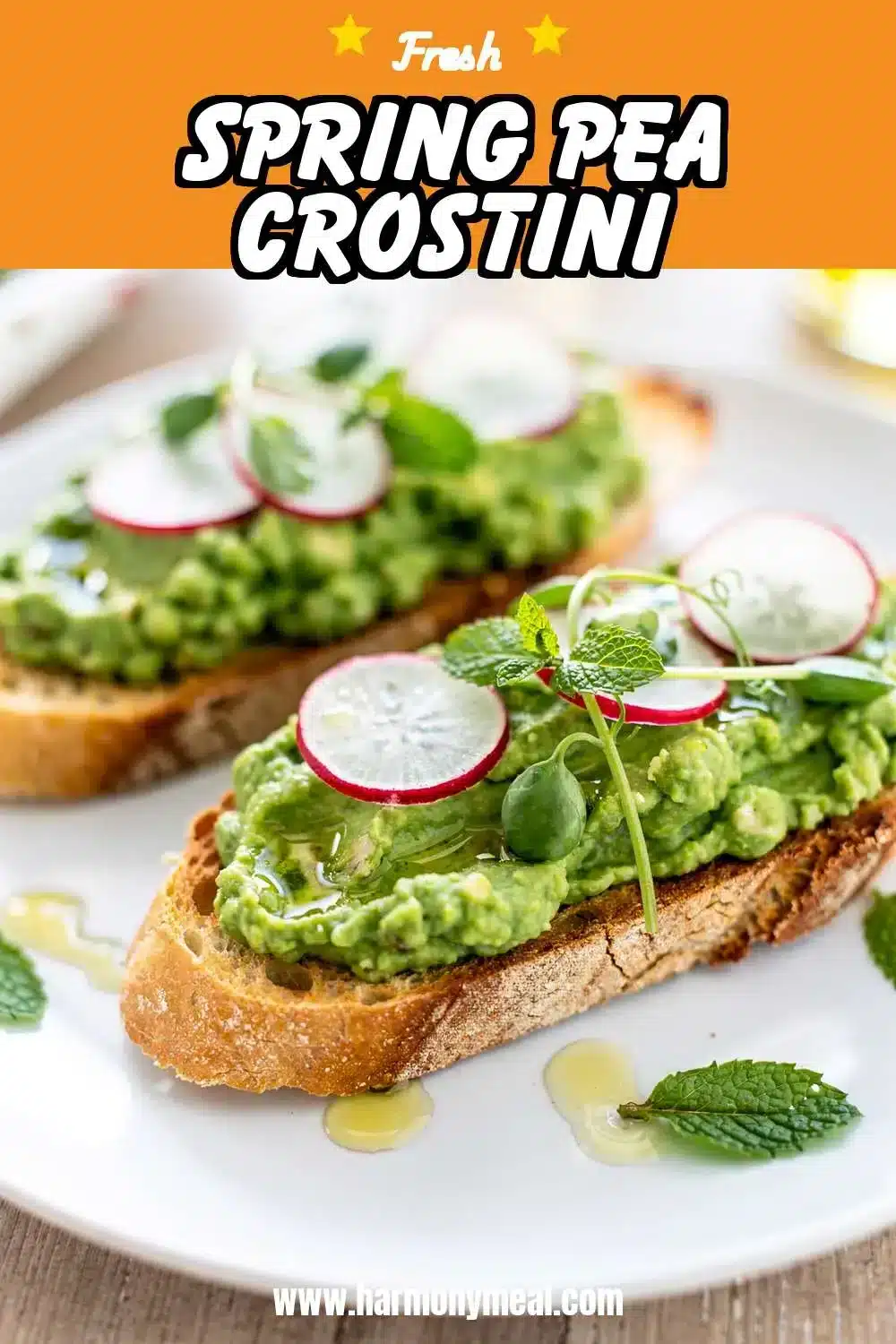 Storage and leftovers for Spring Pea Crostini