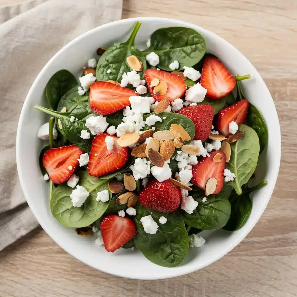 Ingredients for Strawberry Spinach Salad with Feta