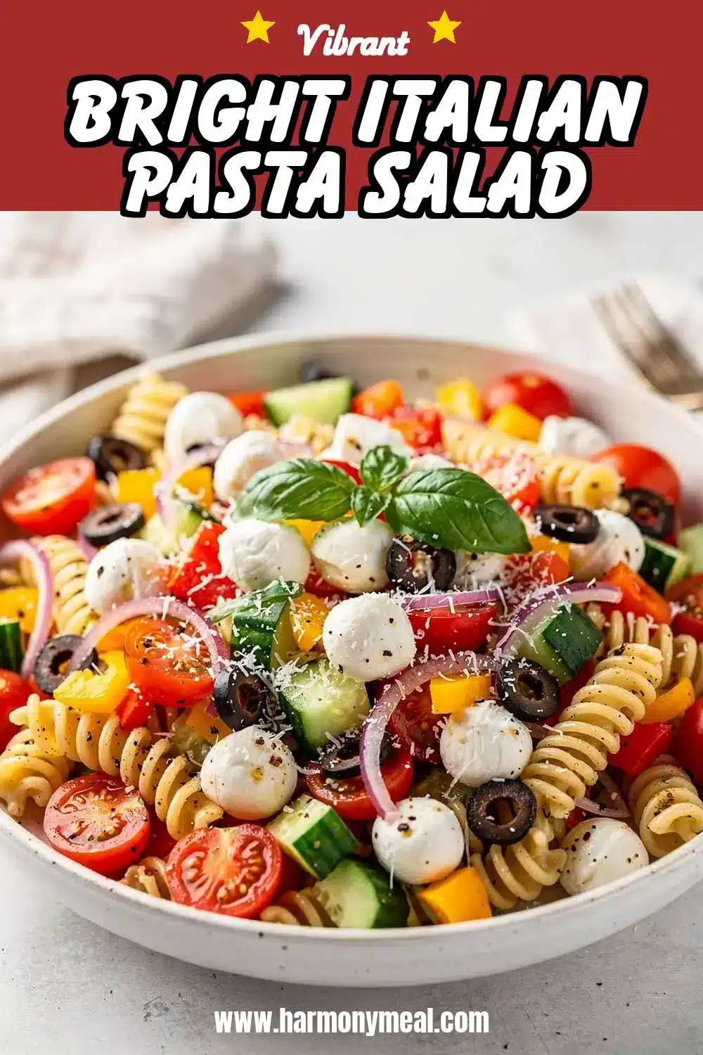 Ingredients for Bright Italian Pasta Salad