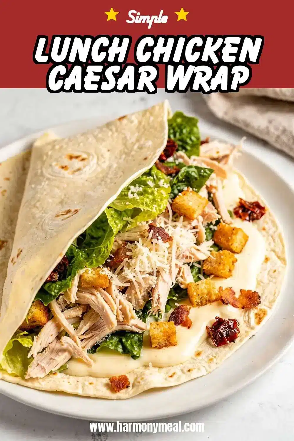 Storage and leftovers for Lunch Chicken Caesar Wrap