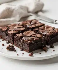 Classic fudgy brownie recipe with a crackly top and gooey chocolate interior.