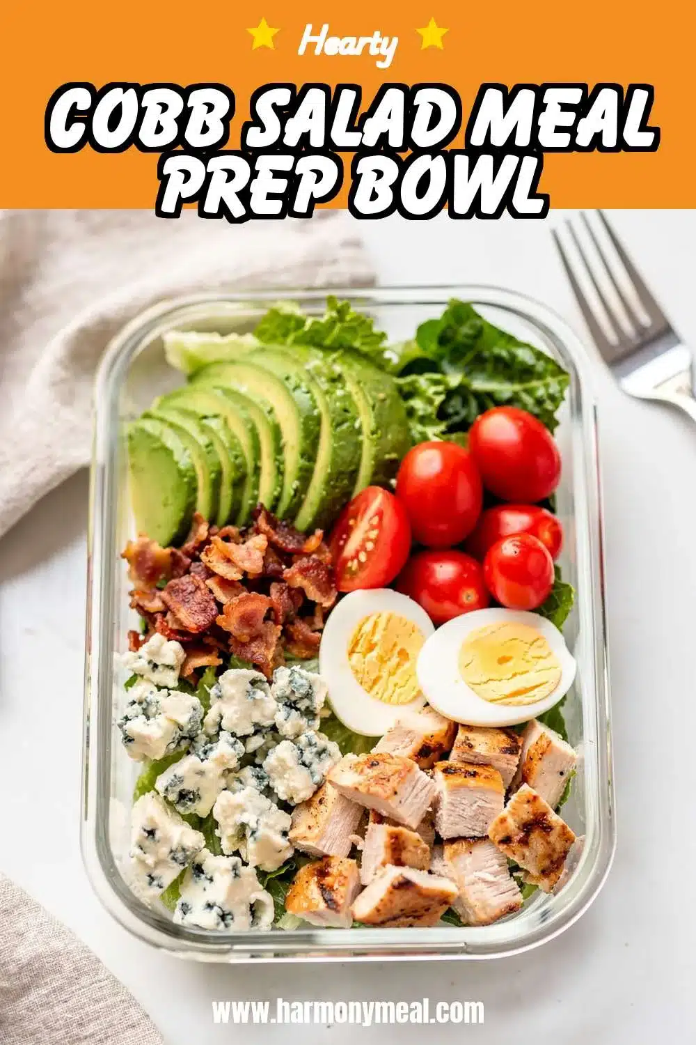 Storage and leftovers for Cobb Salad Meal Prep Bowl