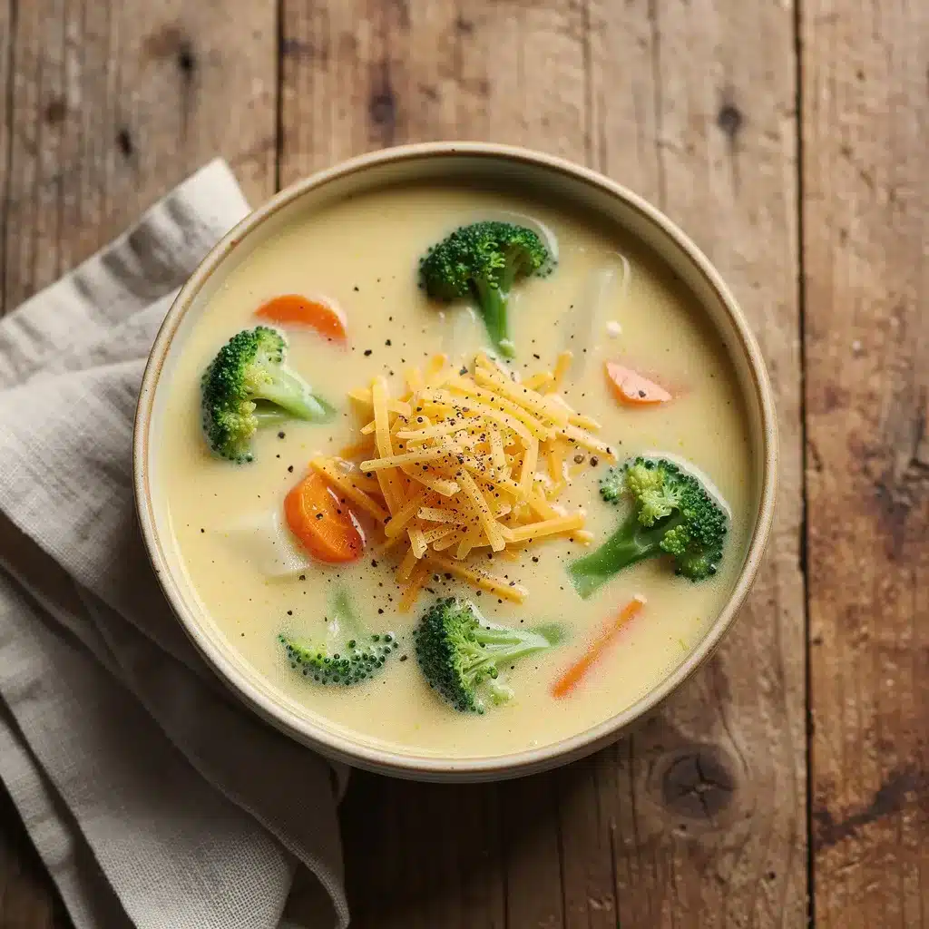 Ingredients for Creamy Broccoli Cheddar Soup