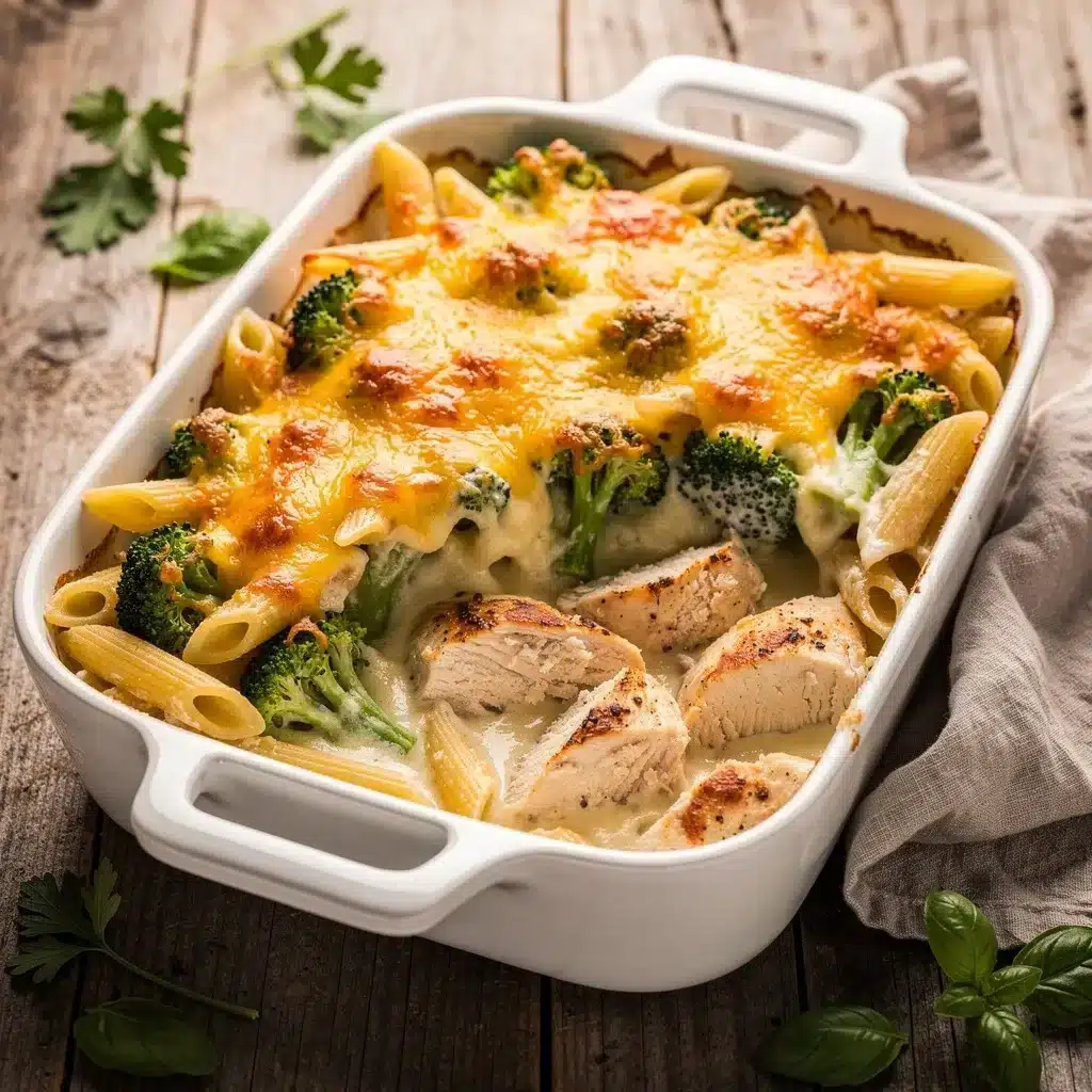 Ingredients for Chicken Broccoli Alfredo Bake