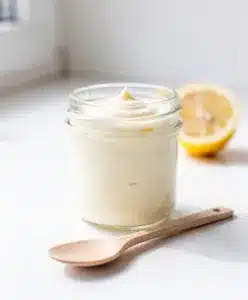 Creamy homemade mayonnaise recipe with egg yolk mustard and lemon