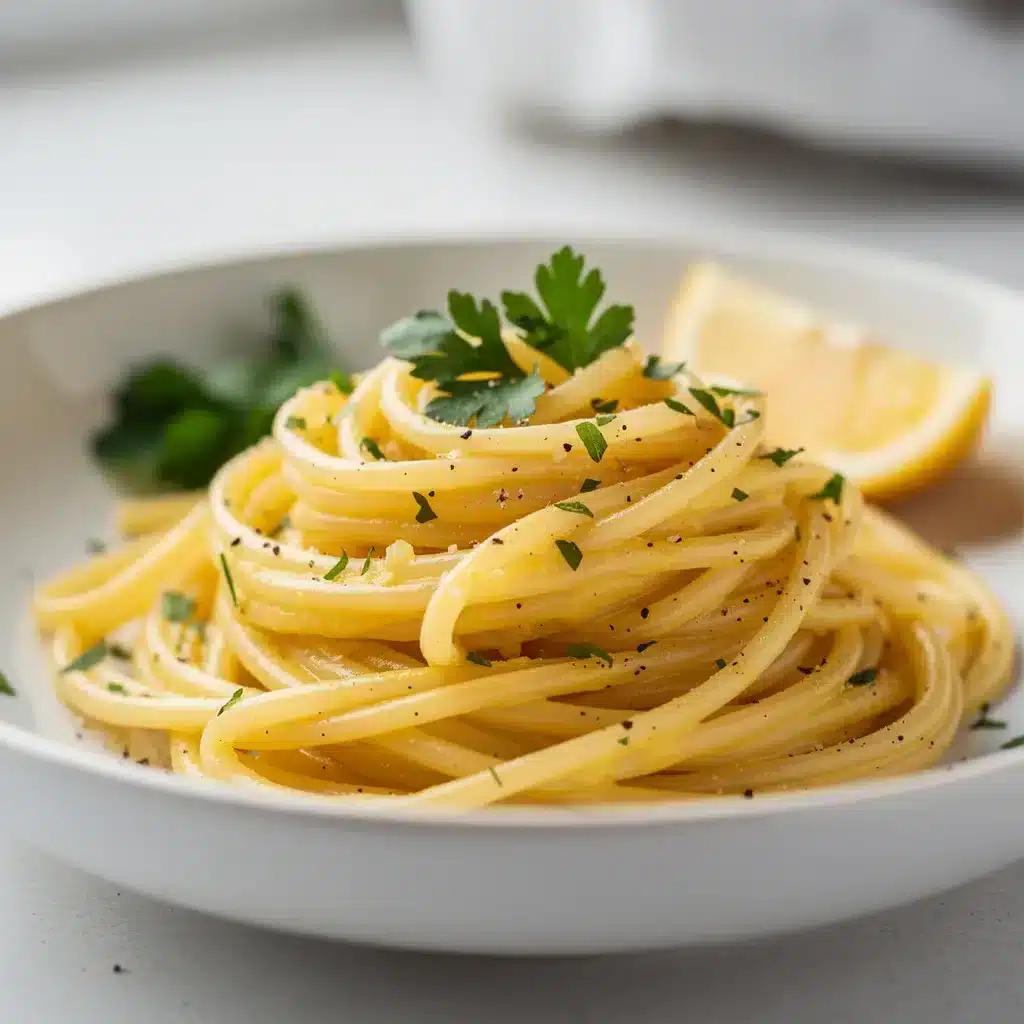 Ingredients for One Pot Lemon Garlic Pasta