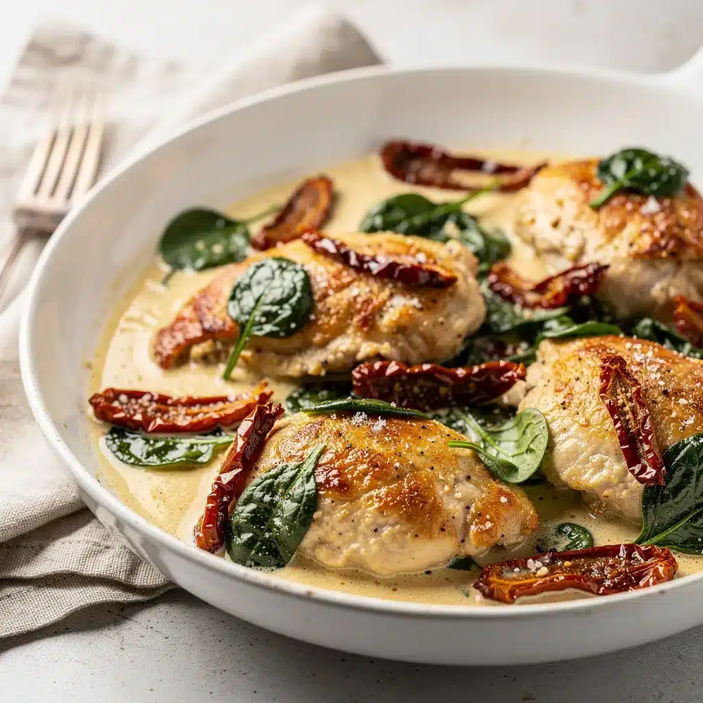 Ingredients for Creamy Tuscan Chicken Skillet