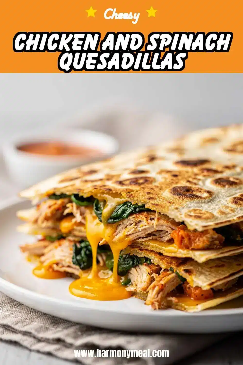 Storage and leftovers for Chicken and Spinach Quesadillas