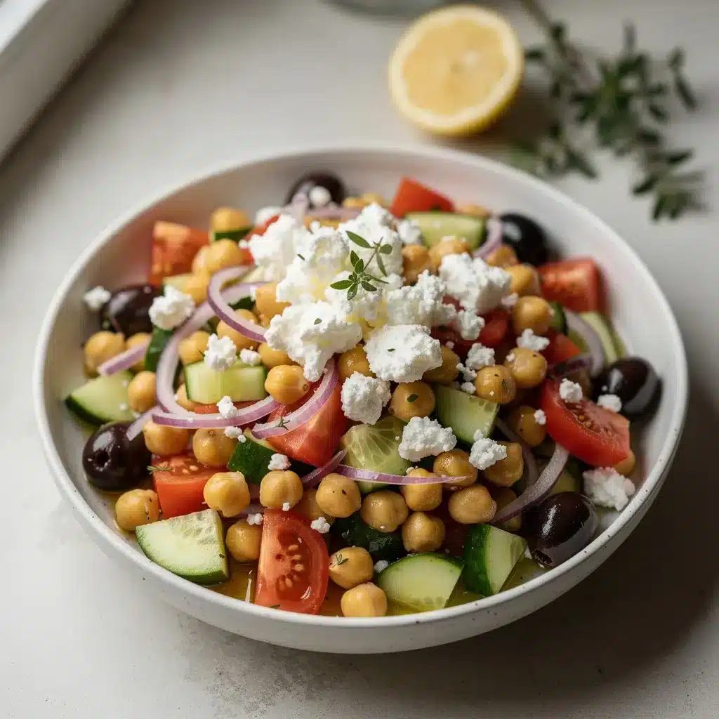 Ingredients for Fresh Mediterranean Chickpea Salad
