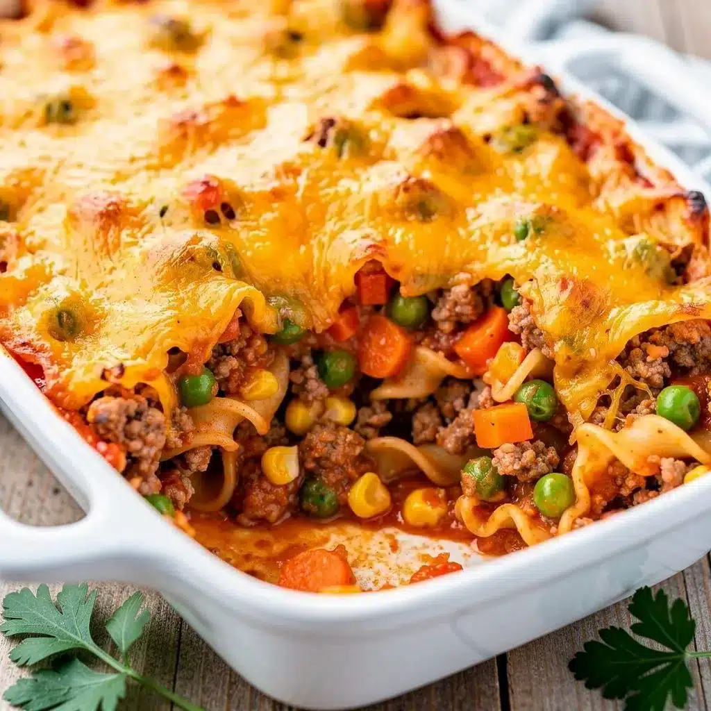 Ingredients for Crowd Favorite Ground Beef Casserole