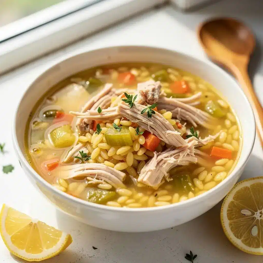 Ingredients for Lemon Chicken Orzo Soup