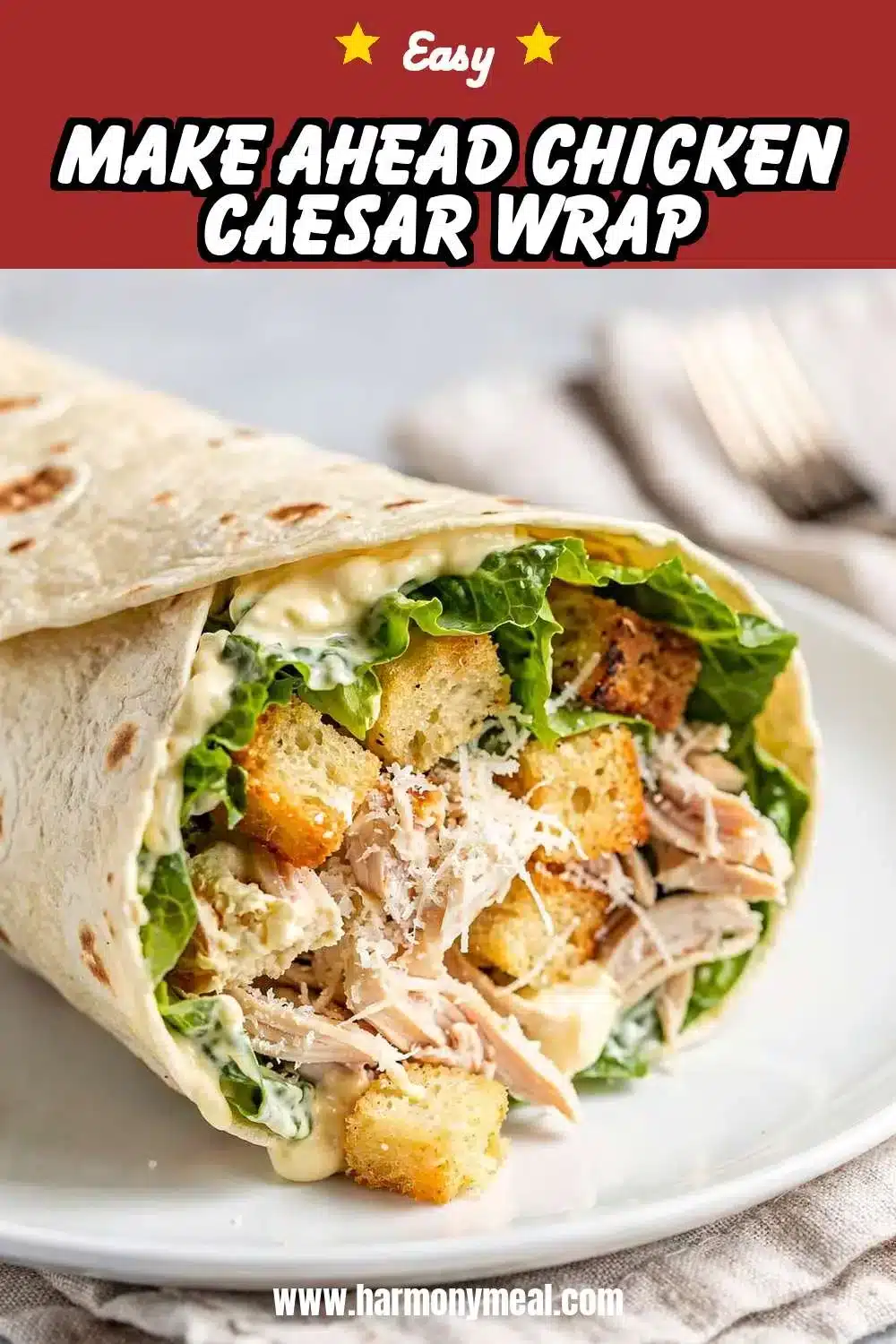Storage and leftovers for Make Ahead Chicken Caesar Wrap