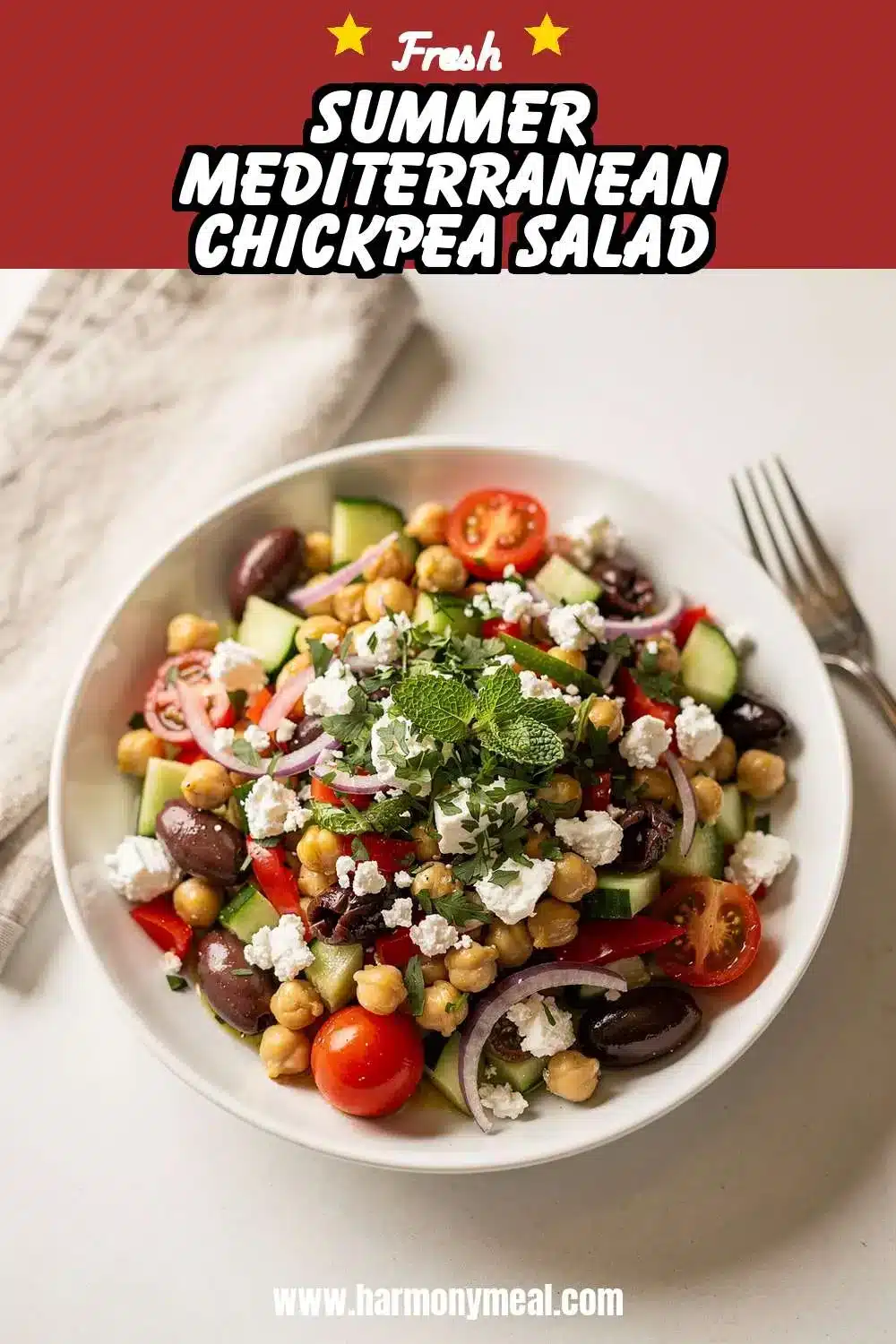 Storage and leftovers for Summer Mediterranean Chickpea Salad