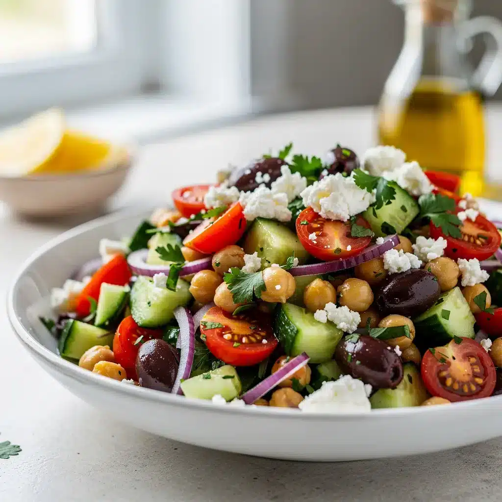 Ingredients for Make Ahead Mediterranean Chickpea Salad