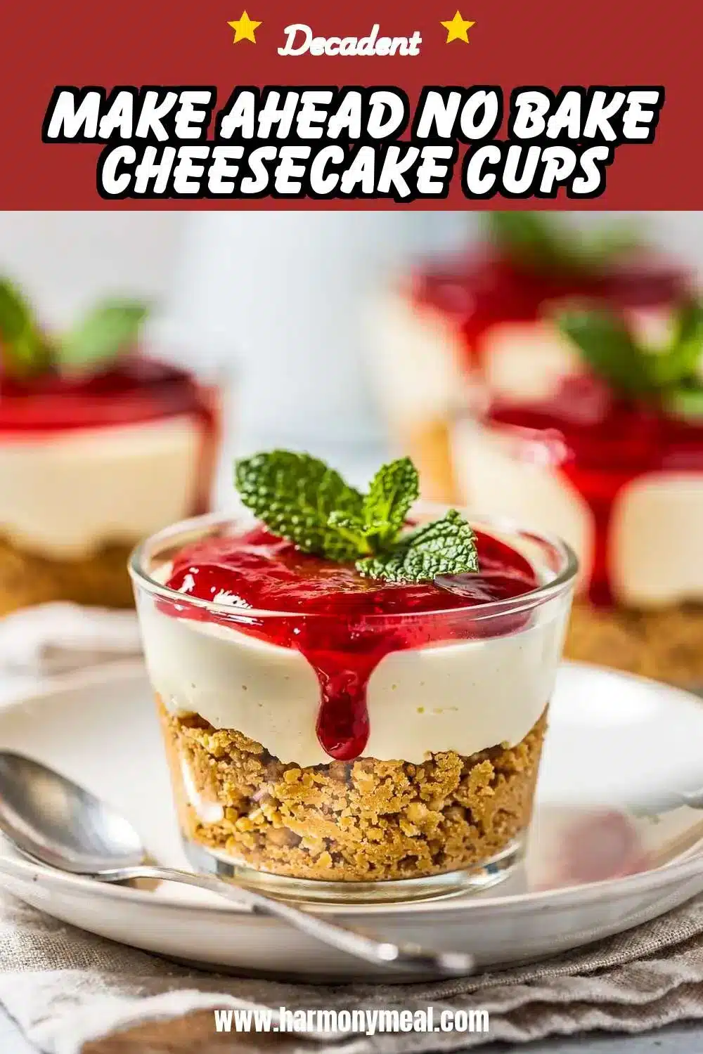 Storage and leftovers for Make Ahead No Bake Cheesecake Cups