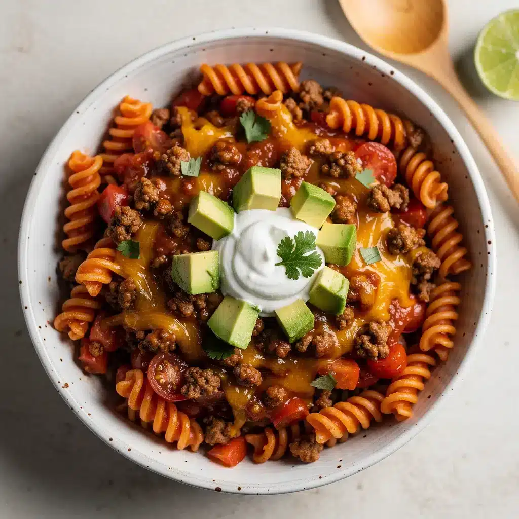 Ingredients for One Pot Beef Taco Pasta