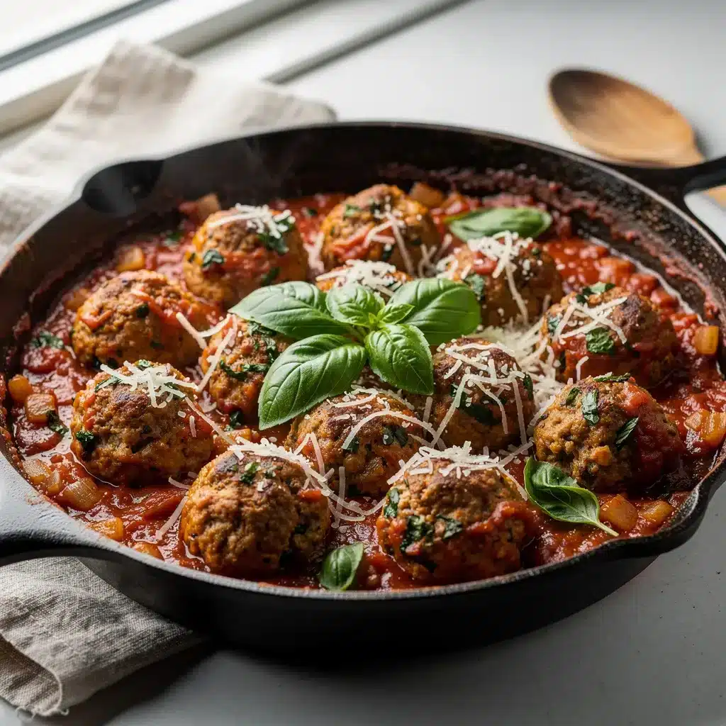 Ingredients for Family Favorite Turkey Meatball Marinara Skillet