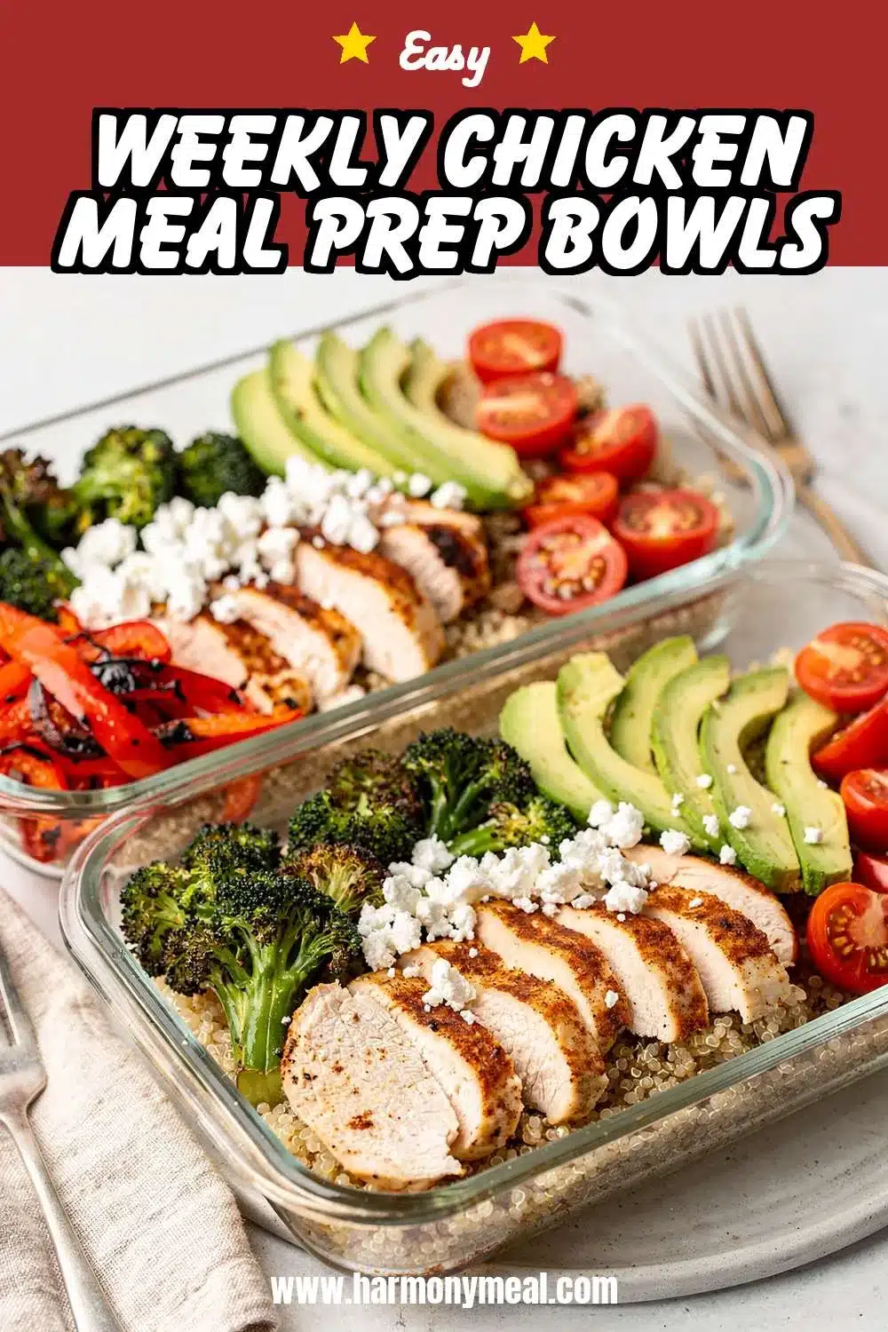 Storage and leftovers for Weekly Chicken Meal Prep Bowls