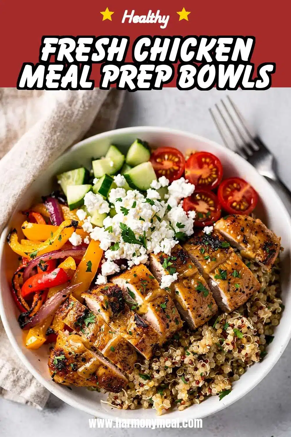Storage and leftovers for Fresh Chicken Meal Prep Bowls