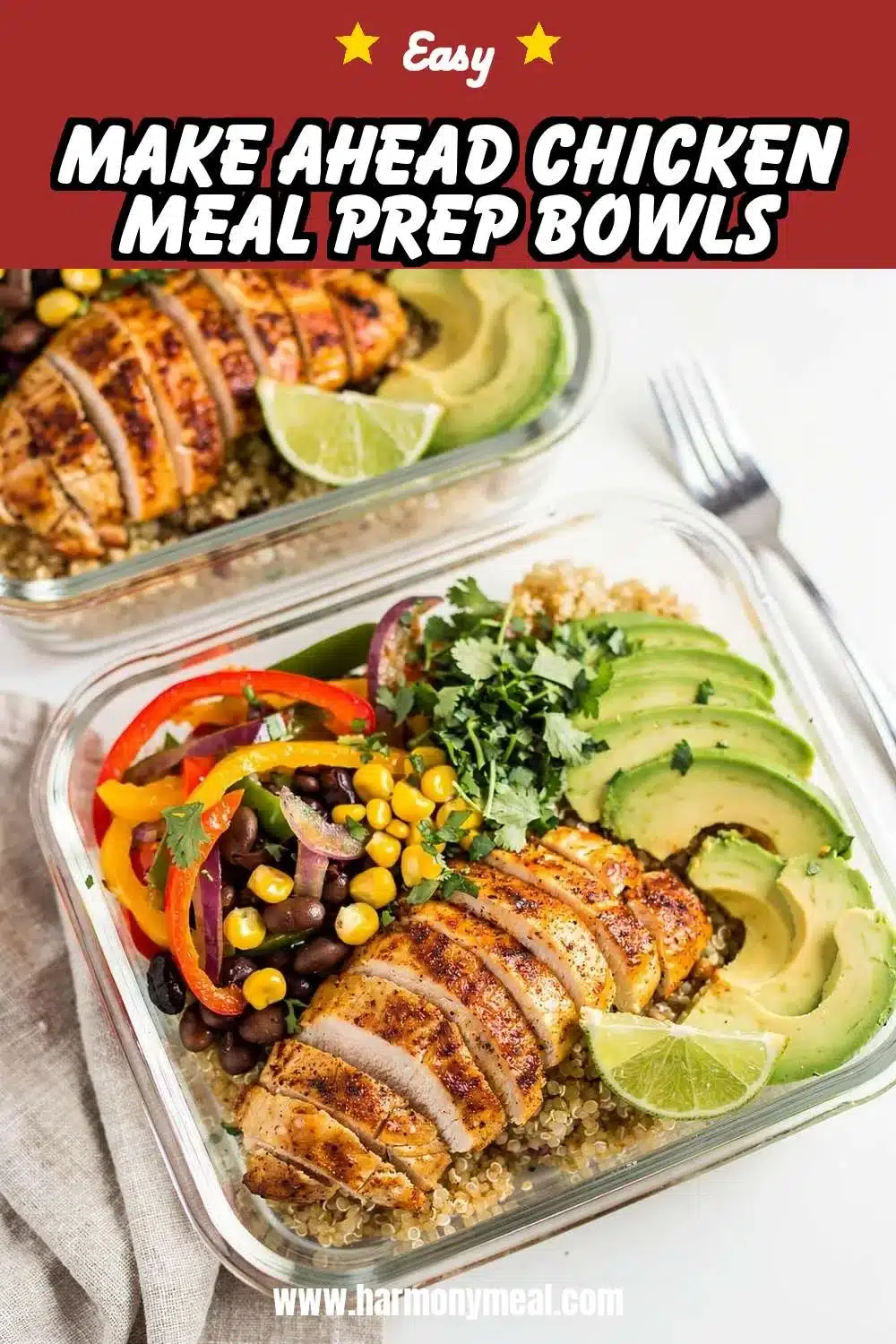 Storage and leftovers for Make Ahead Chicken Meal Prep Bowls