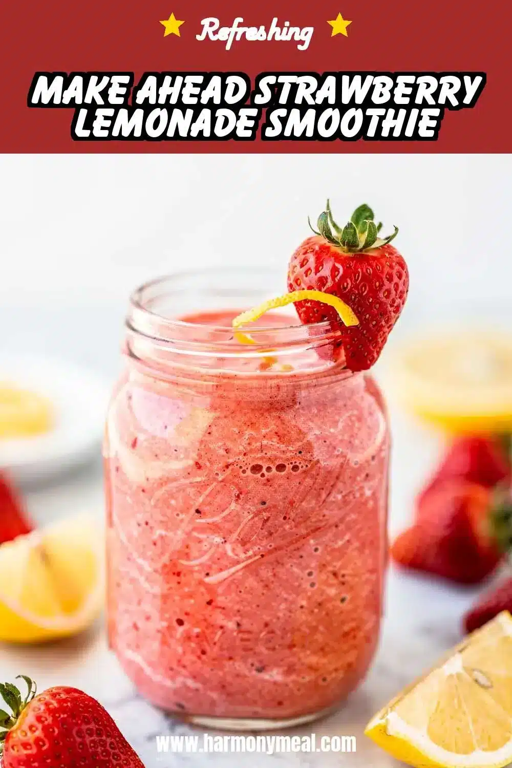 Storage and leftovers for Make Ahead Strawberry Lemonade Smoothie