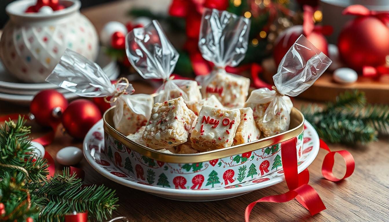 A close-up of Crockpot candy crack pieces garnished with sprinkles, pretzels, and peanuts on parchment paper.