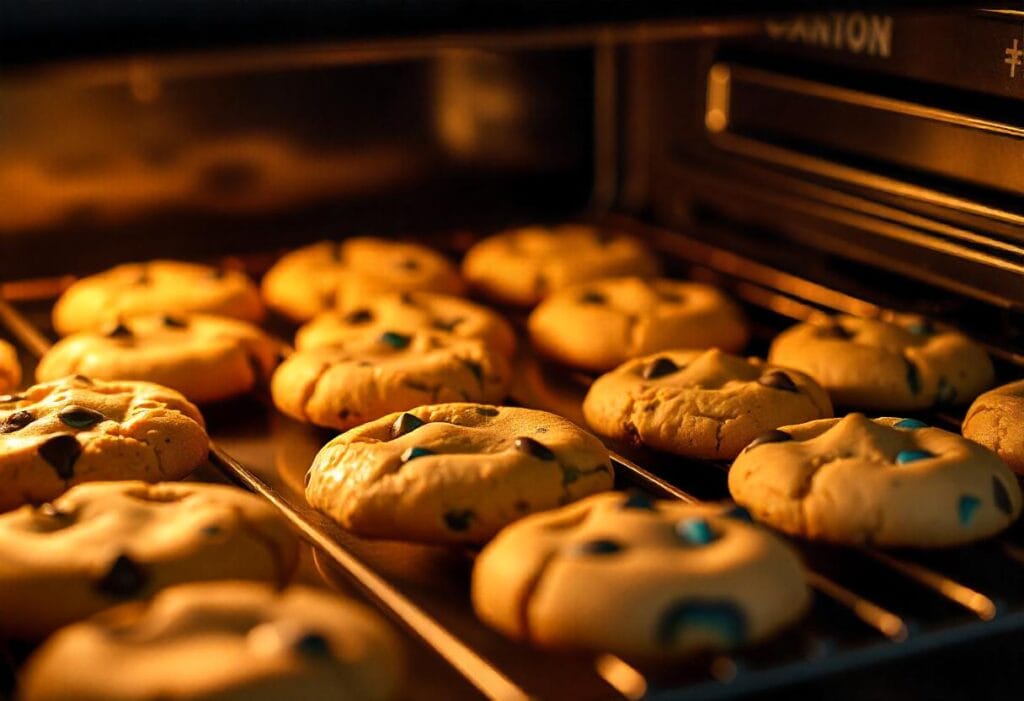 Baking Sugar Cookie Monster Treats in the Oven