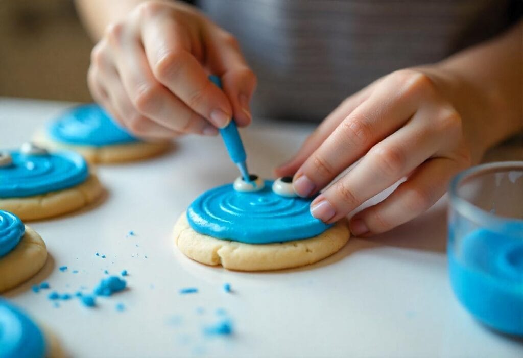 Decorating Sugar Cookie Monster Treats