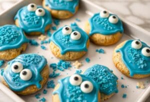 Sugar Cookie Monster Treats on a Platter